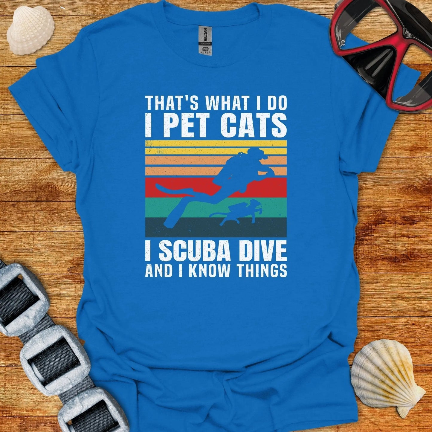 T-Shirt Royal / S Scuba and Cats T-Shirt