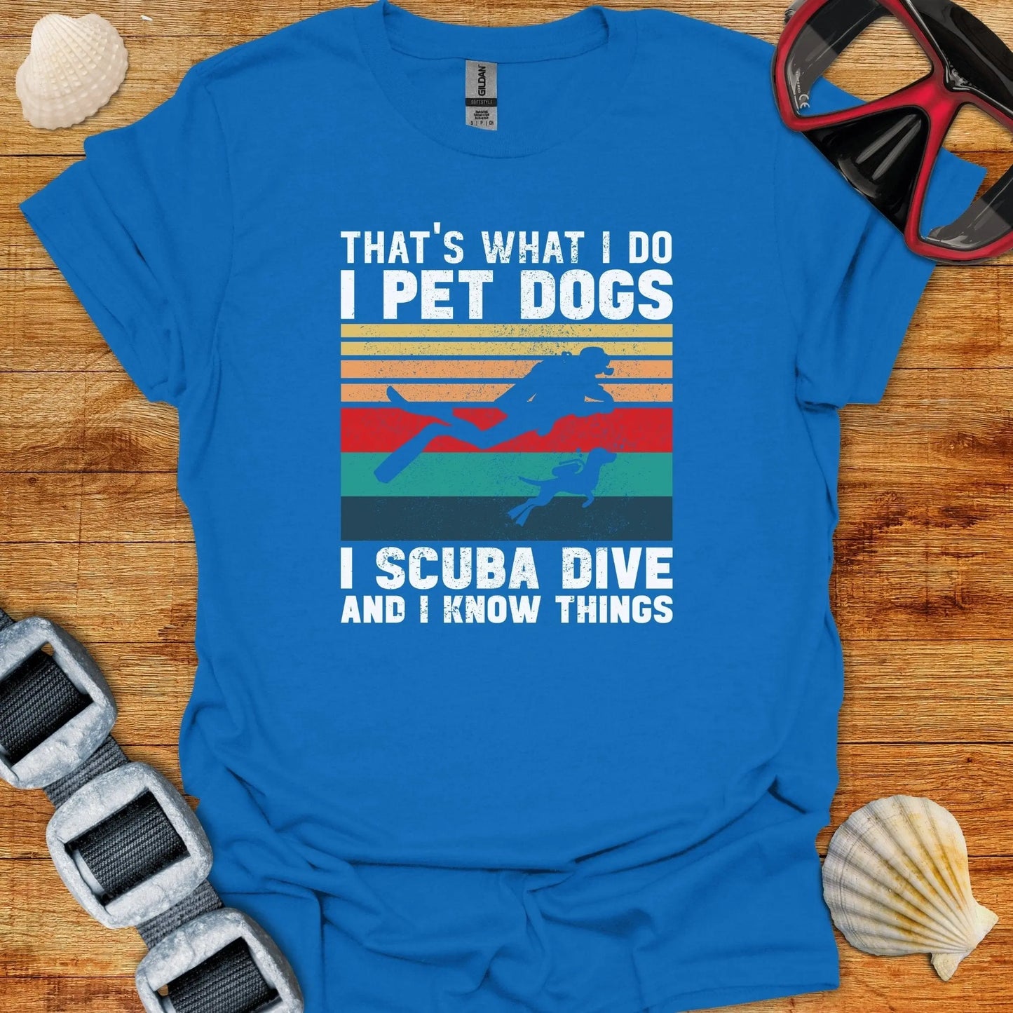 T-Shirt Royal / S Scuba and Dogs T-Shirt