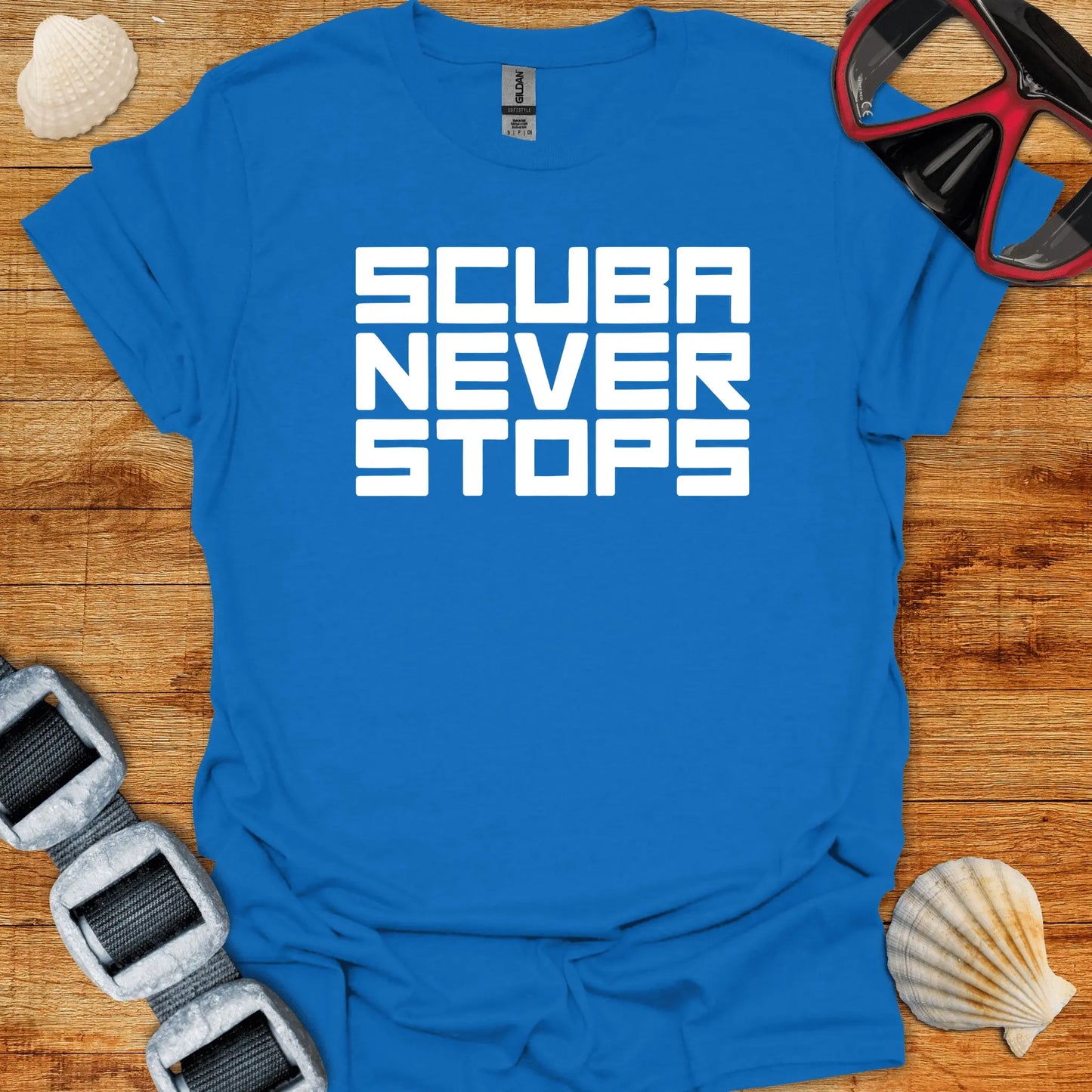 T-Shirt Royal / S SCUBA Never Stops T-Shirt