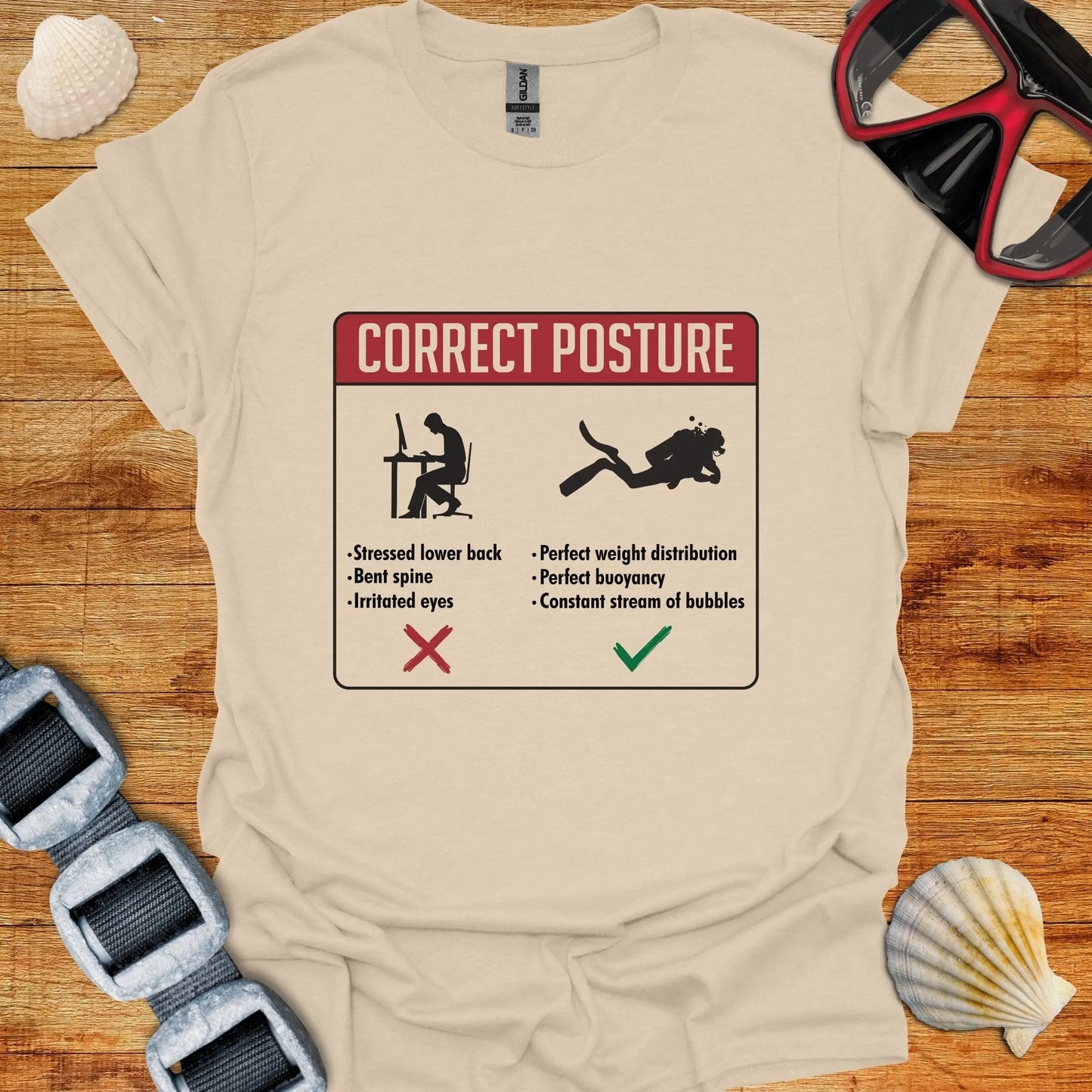 T-Shirt Sand / S Correct Posture T-Shirt