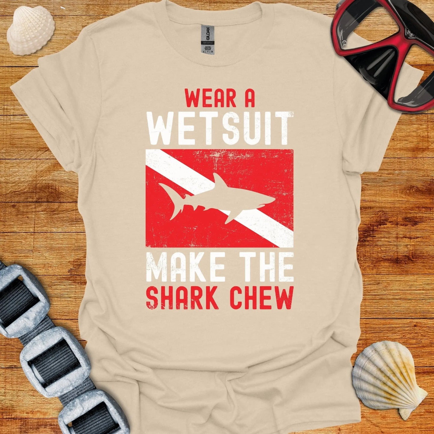 T-Shirt Sand / S Make The Shark Chew T-Shirt