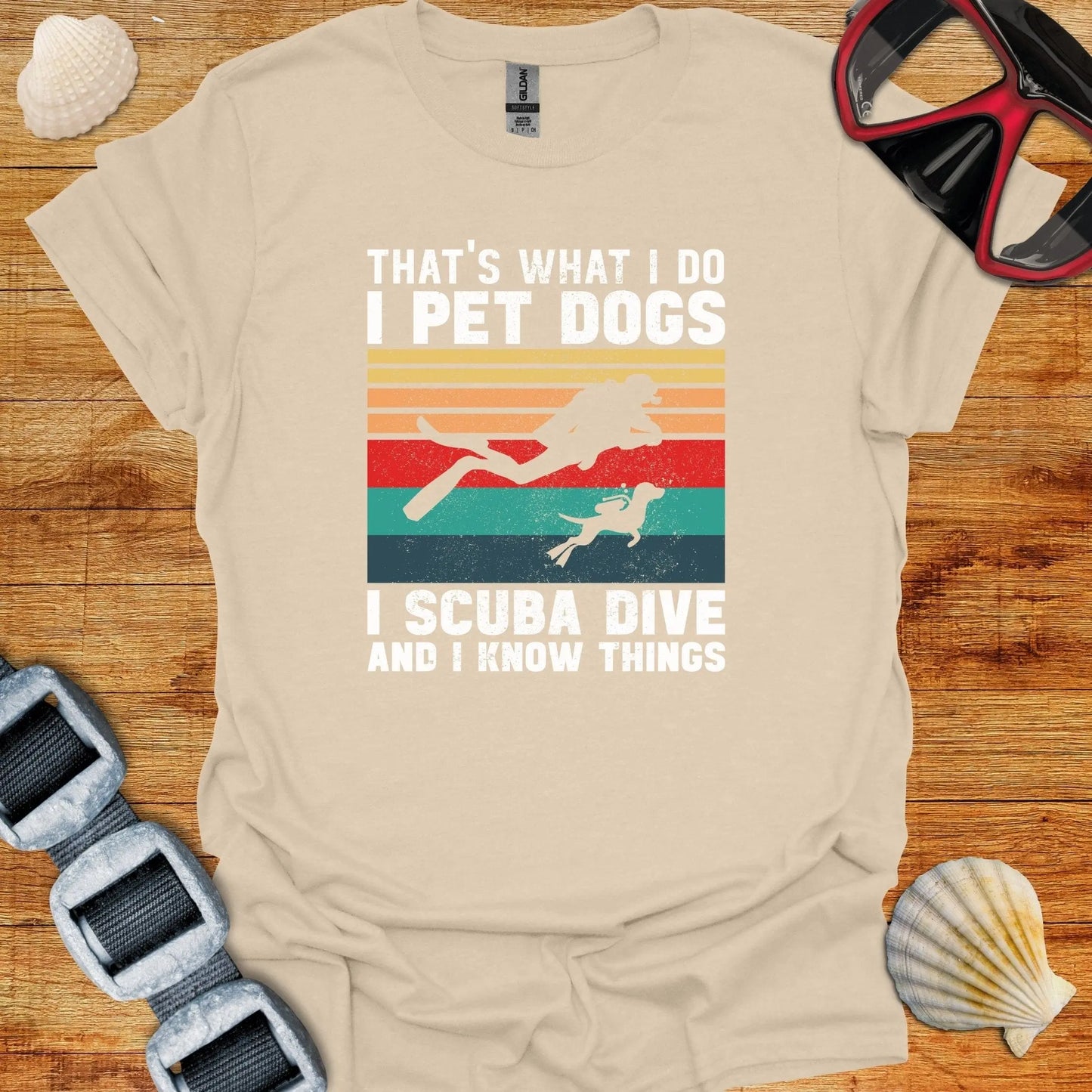 T-Shirt Sand / S Scuba and Dogs T-Shirt