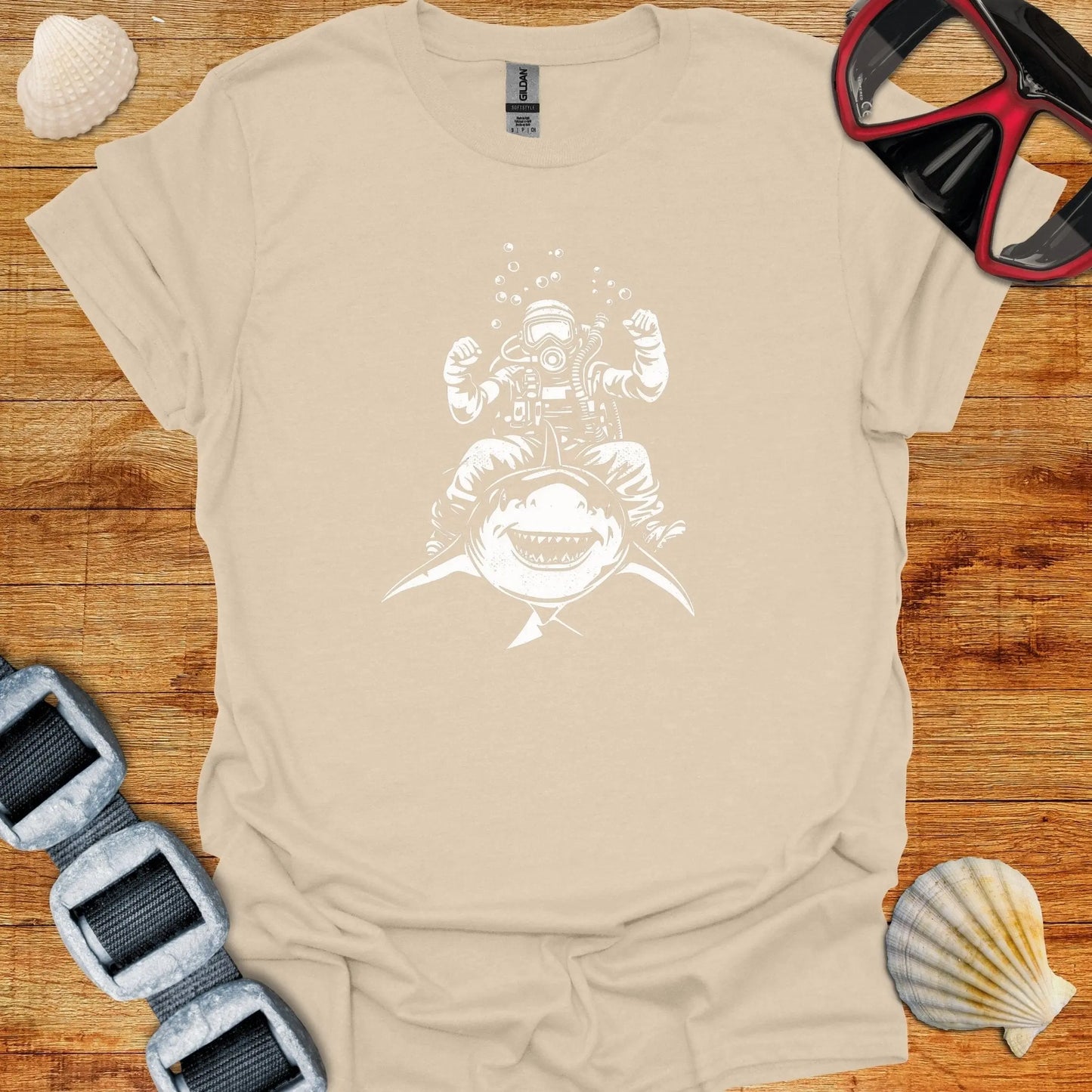 T-Shirt Sand / S Shark Rider T-Shirt