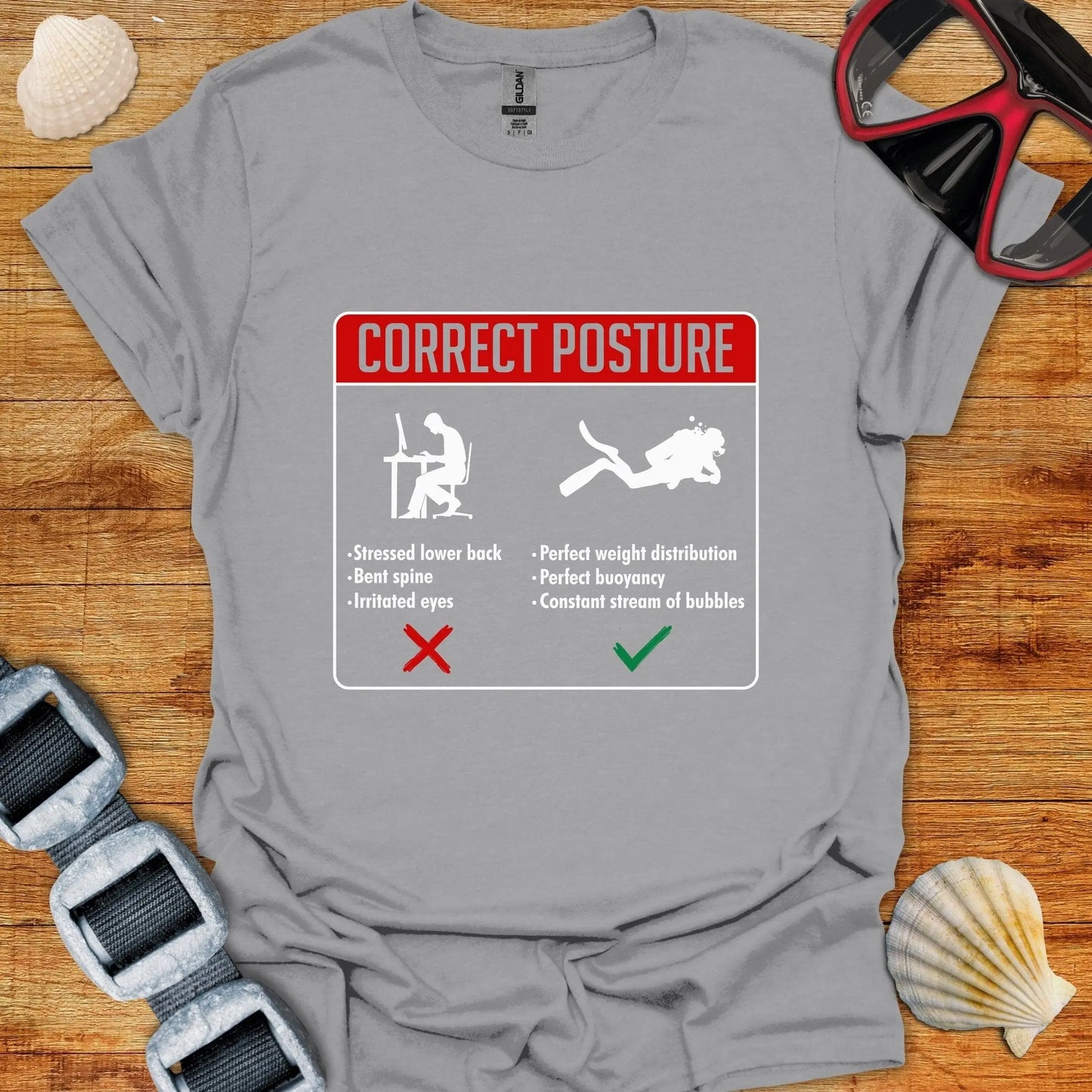 T-Shirt Sport Grey / S Correct Posture T-Shirt
