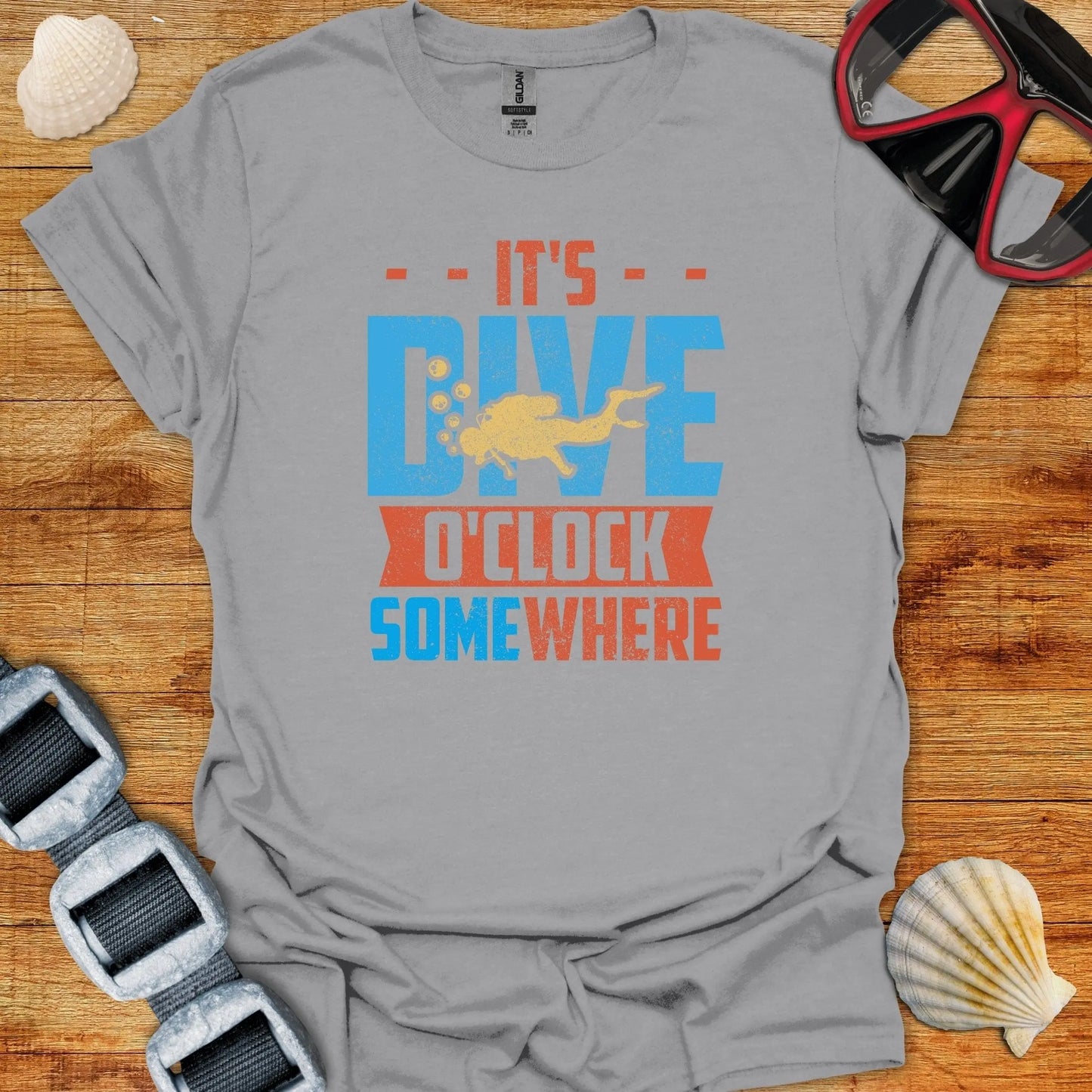 T-Shirt Sport Grey / S It's Dive O'clock Somewhere T-Shirt