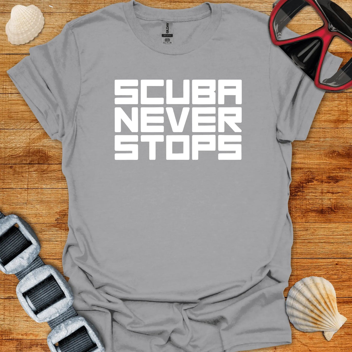 T-Shirt Sport Grey / S SCUBA Never Stops T-Shirt