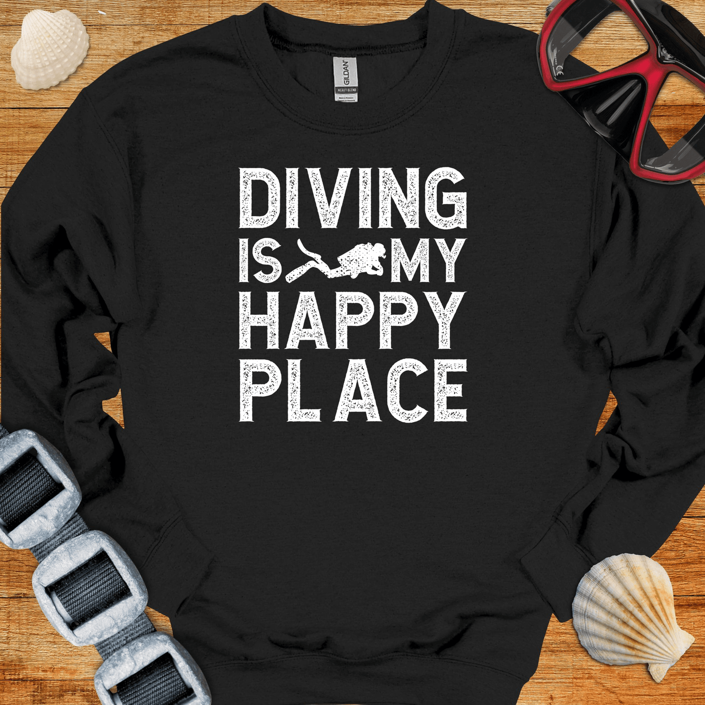 crewneck Black / S Diving Is My Happy Place Crewneck
