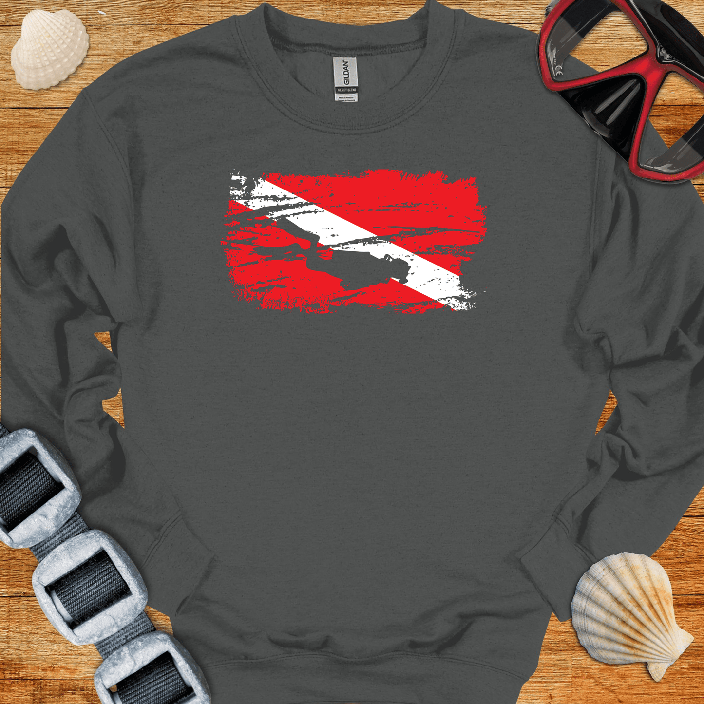 crewneck Charcoal / S Grunge Diver Flag Crewneck