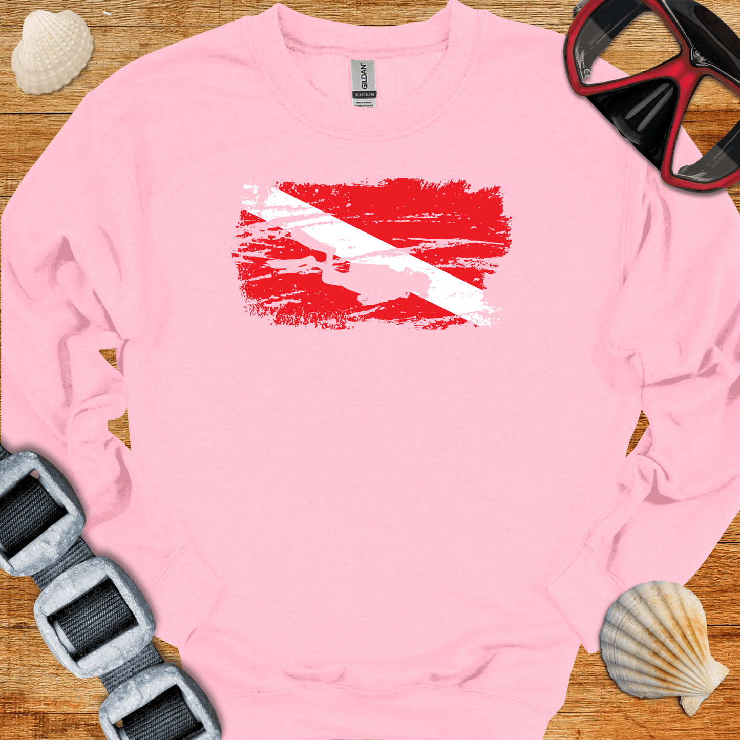 crewneck Light Pink / S Grunge Diver Flag Crewneck
