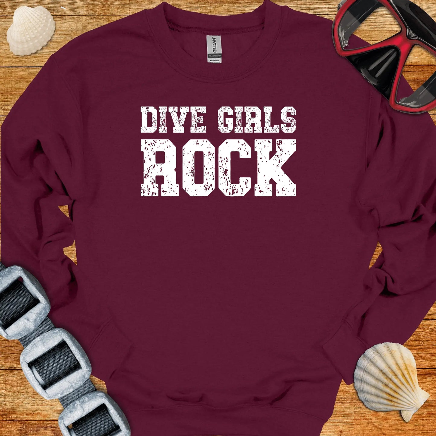 crewneck Maroon / S Dive Girls Rock Crewneck
