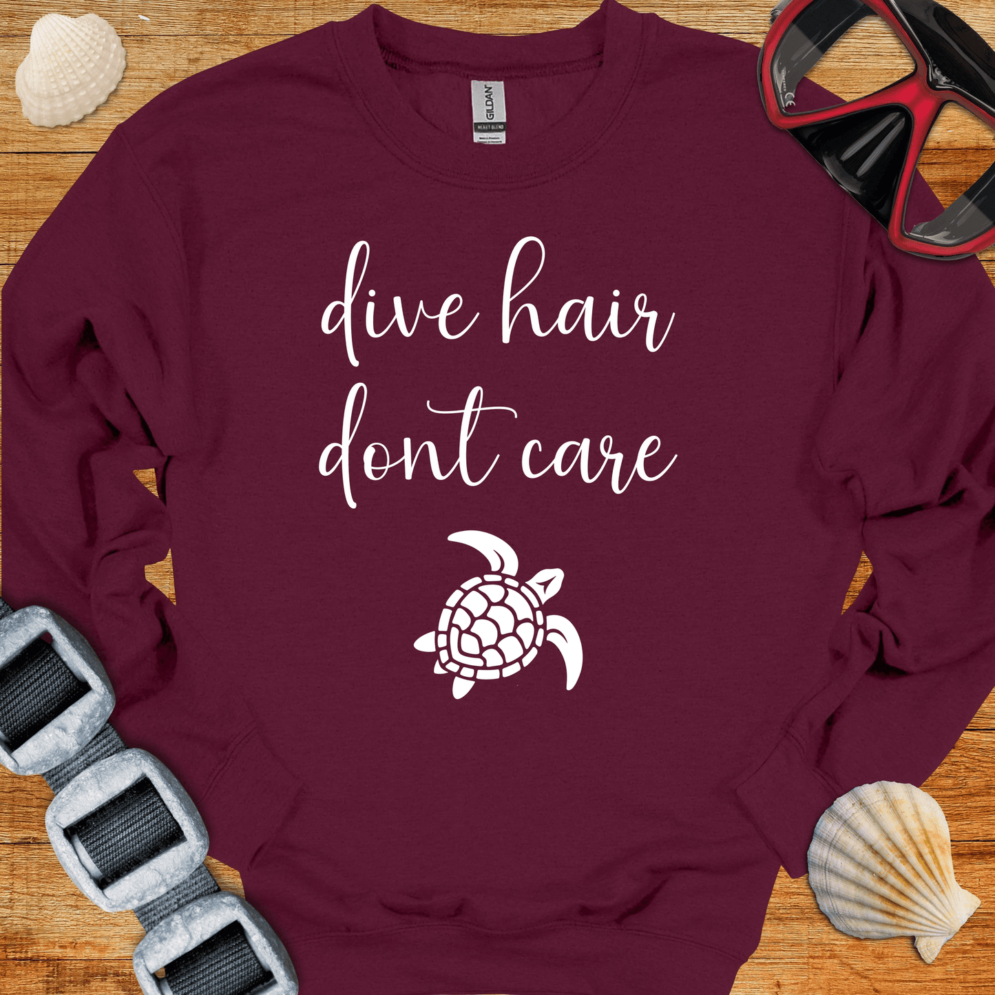 crewneck Maroon / S Dive Hair Dont Care Crewneck