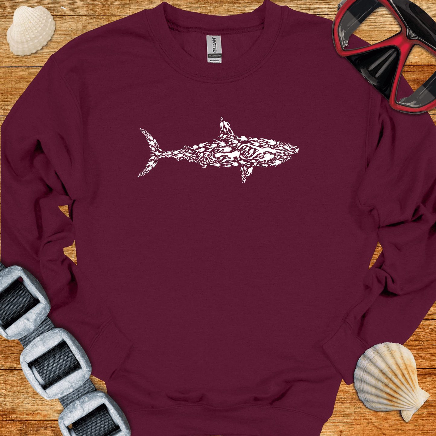 crewneck Maroon / S Diver Shark Crewneck