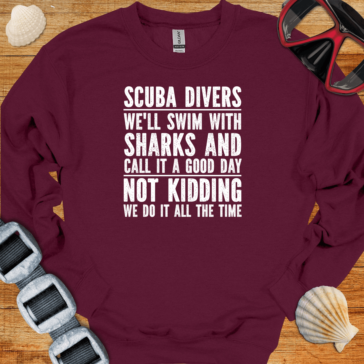 crewneck Maroon / S Swim With Sharks Crewneck