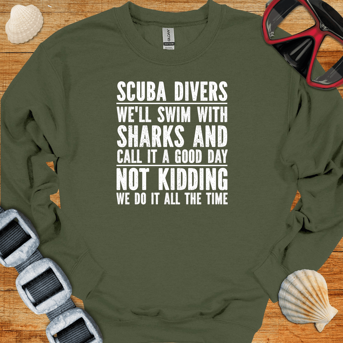 crewneck Military Green / S Swim With Sharks Crewneck