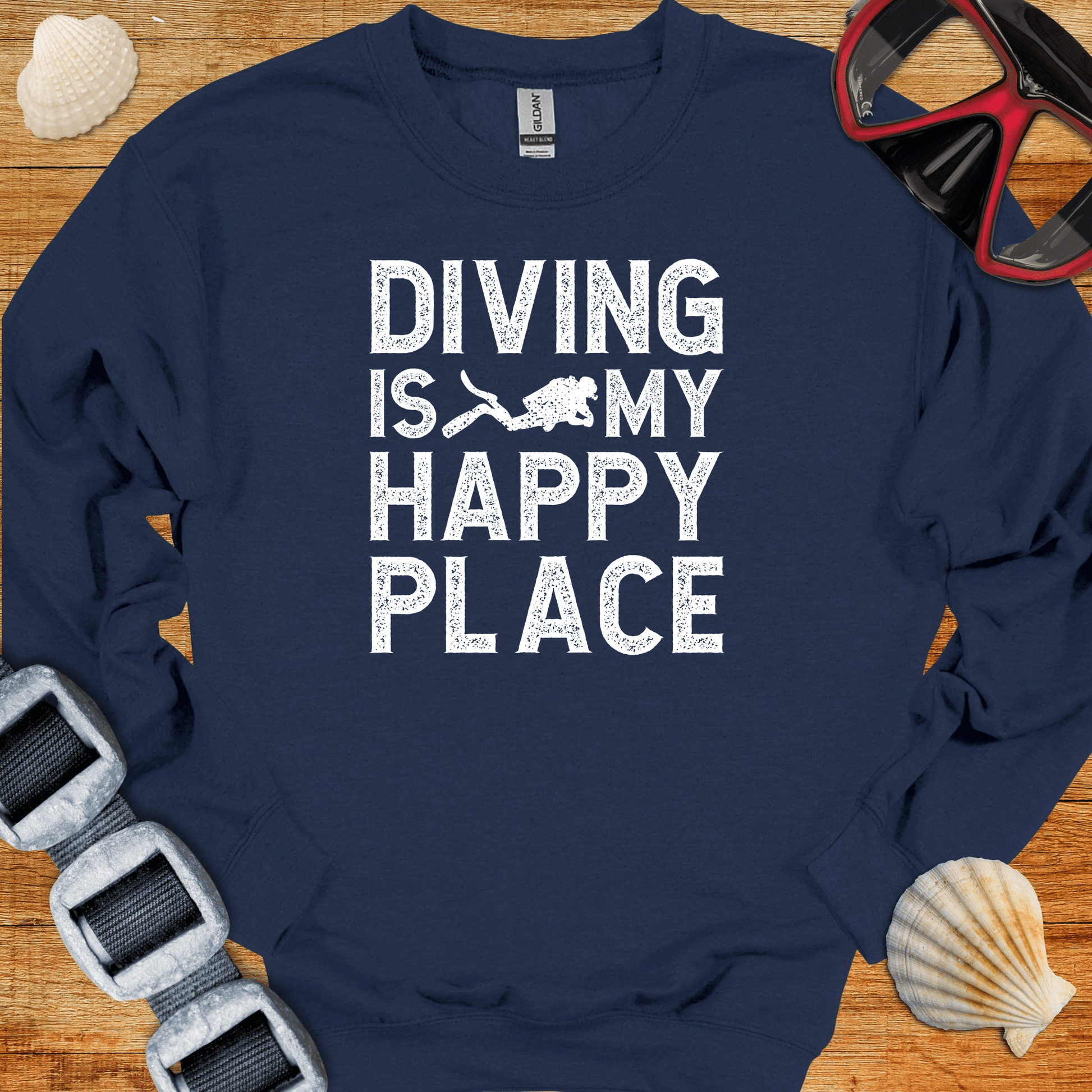 crewneck Navy / S Diving Is My Happy Place Crewneck