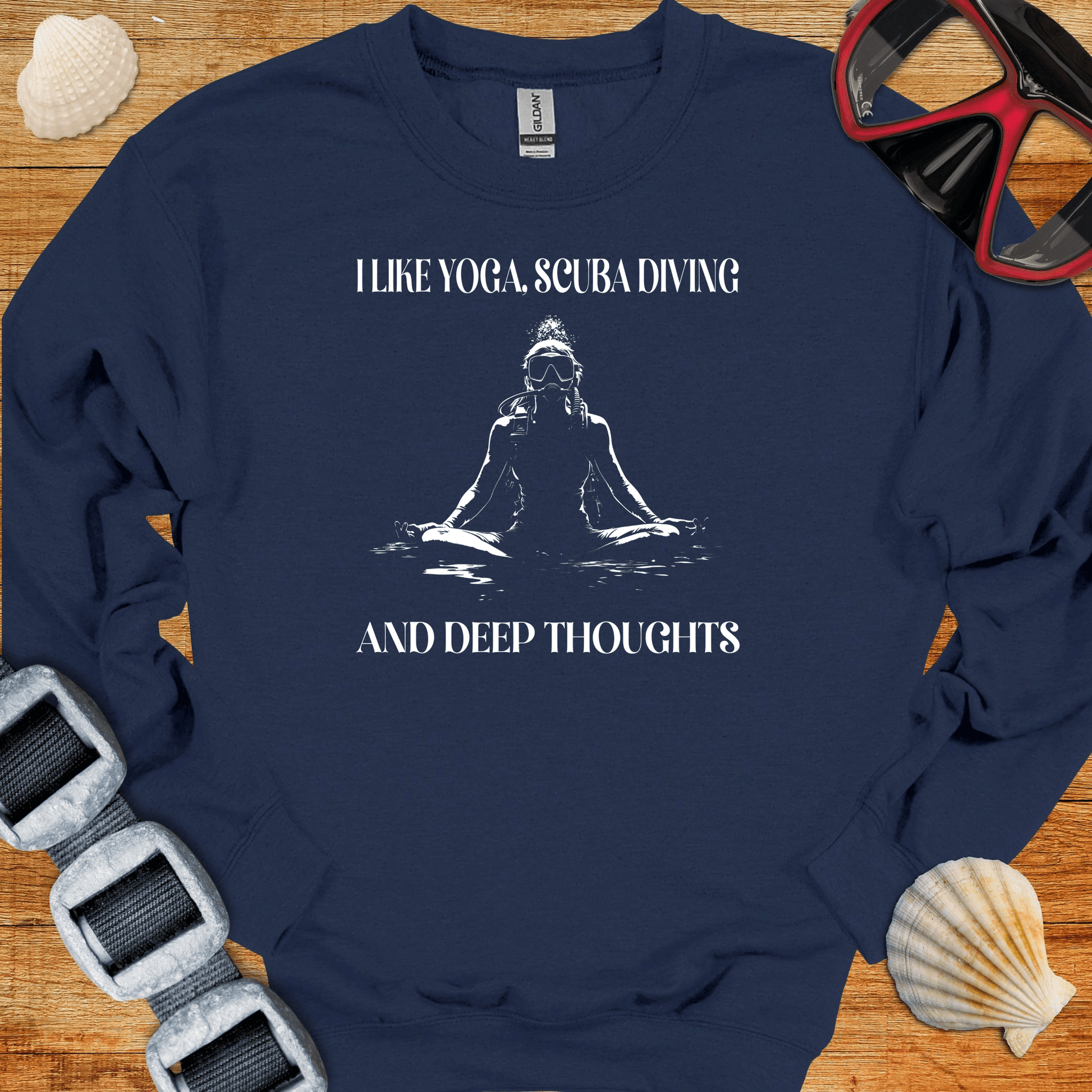 crewneck Navy / S I Like Yoga & Diving Crewneck