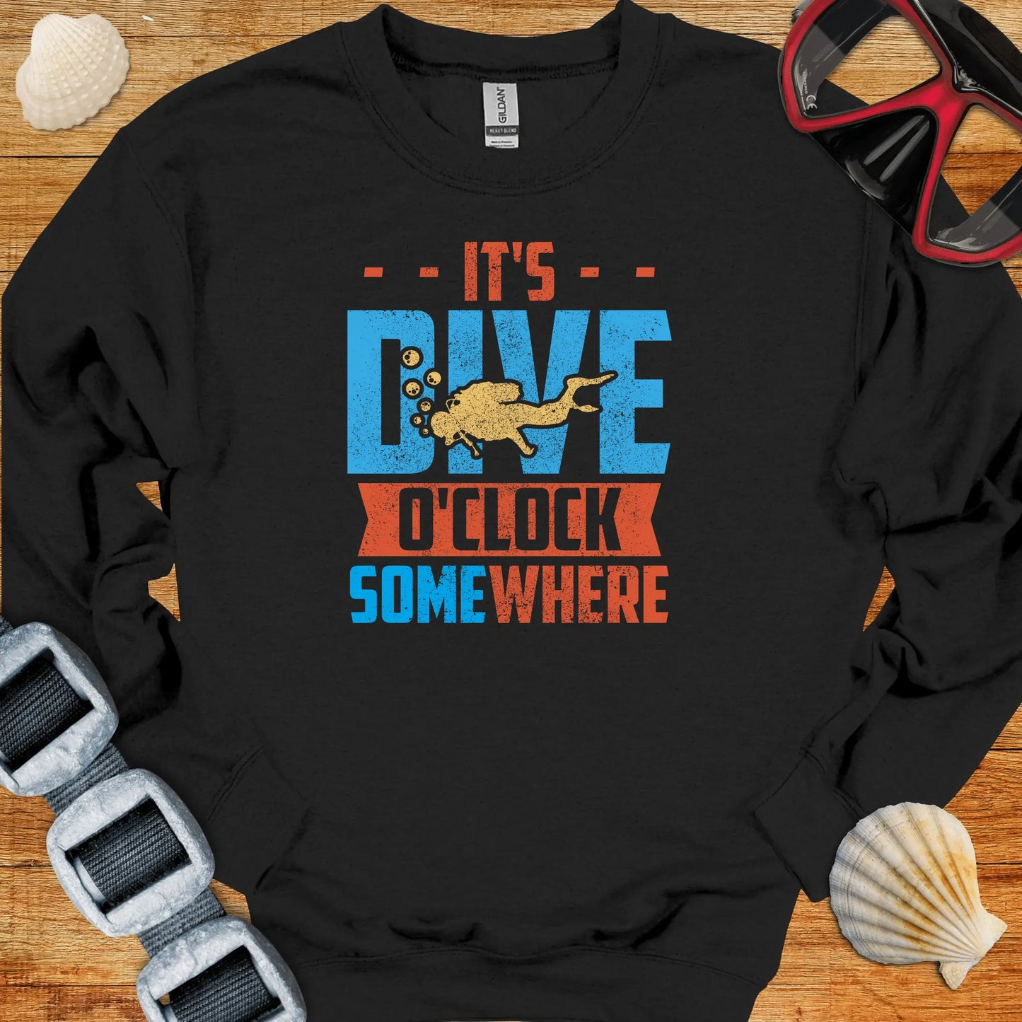 crewneck S / Black Dive O'Clock Somewhere Crewneck