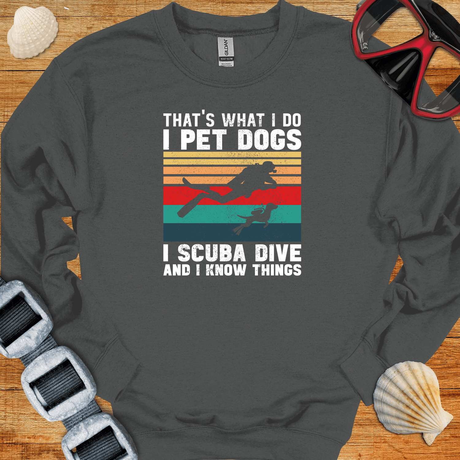crewneck S / Charcoal Scuba and Dogs Crewneck