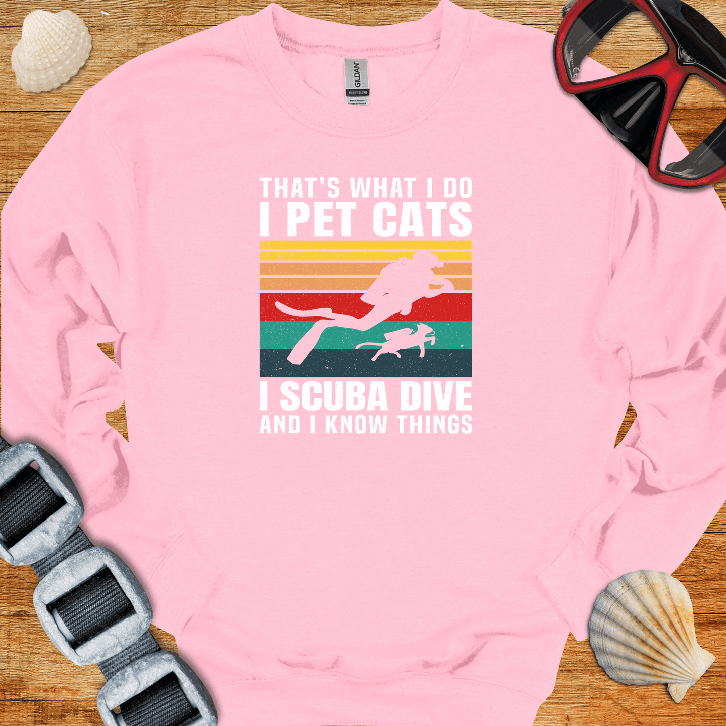 crewneck S / Light Pink Scuba and Cats Crewneck