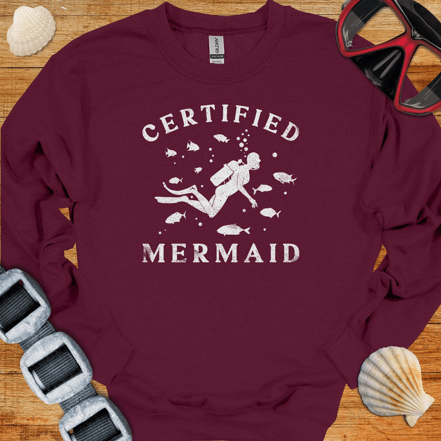 crewneck S / Maroon Certified Mermaid Crewneck