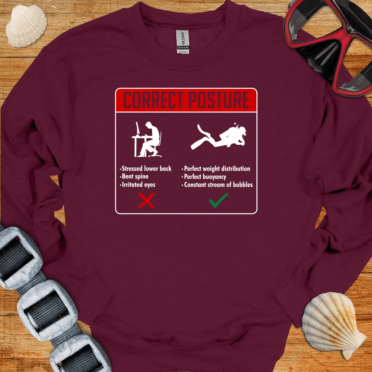 crewneck S / Maroon Correct Posture Crewneck