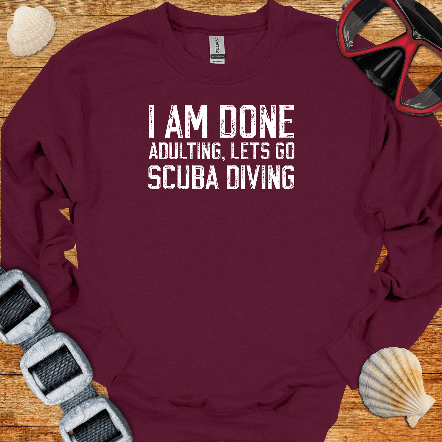 crewneck S / Maroon I Am Done Adulting Crewneck