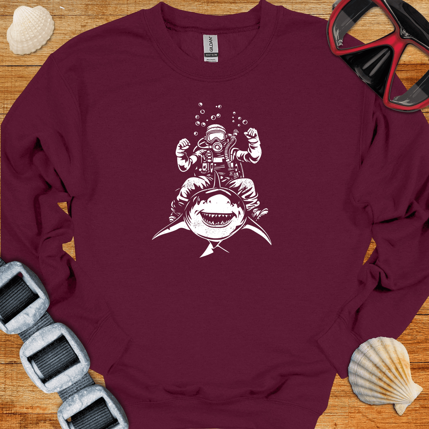 crewneck S / Maroon Shark Rider Crewneck