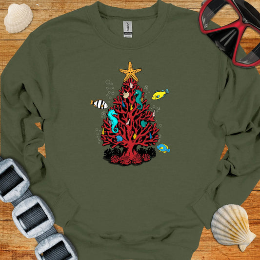 crewneck S / Military Green Xmas Dive Tree Crewneck