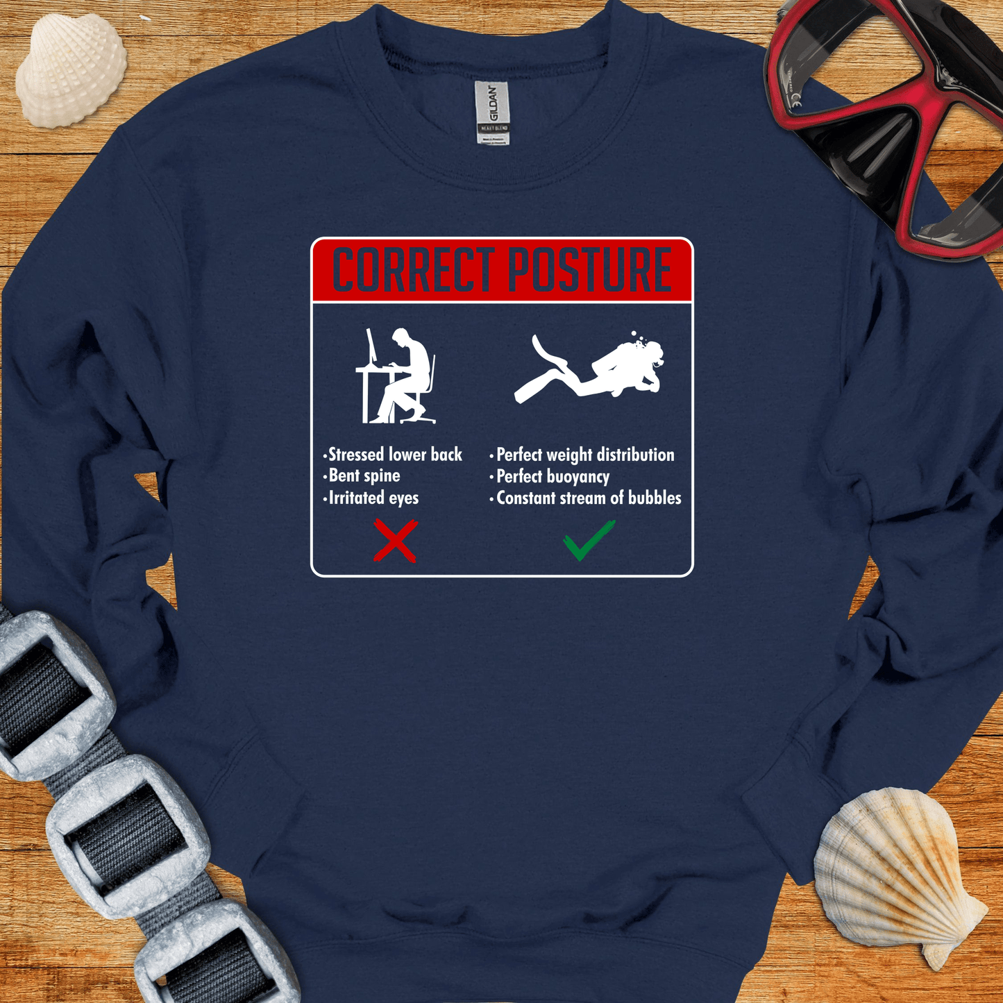 crewneck S / Navy Correct Posture Crewneck