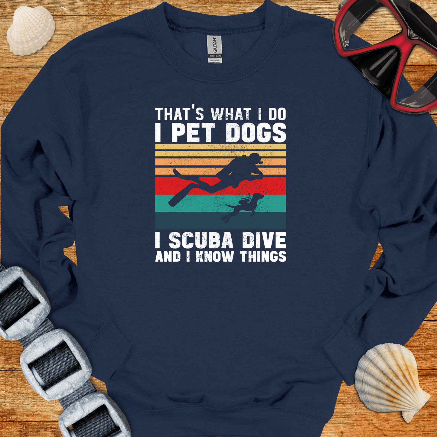 crewneck S / Navy Scuba and Dogs Crewneck