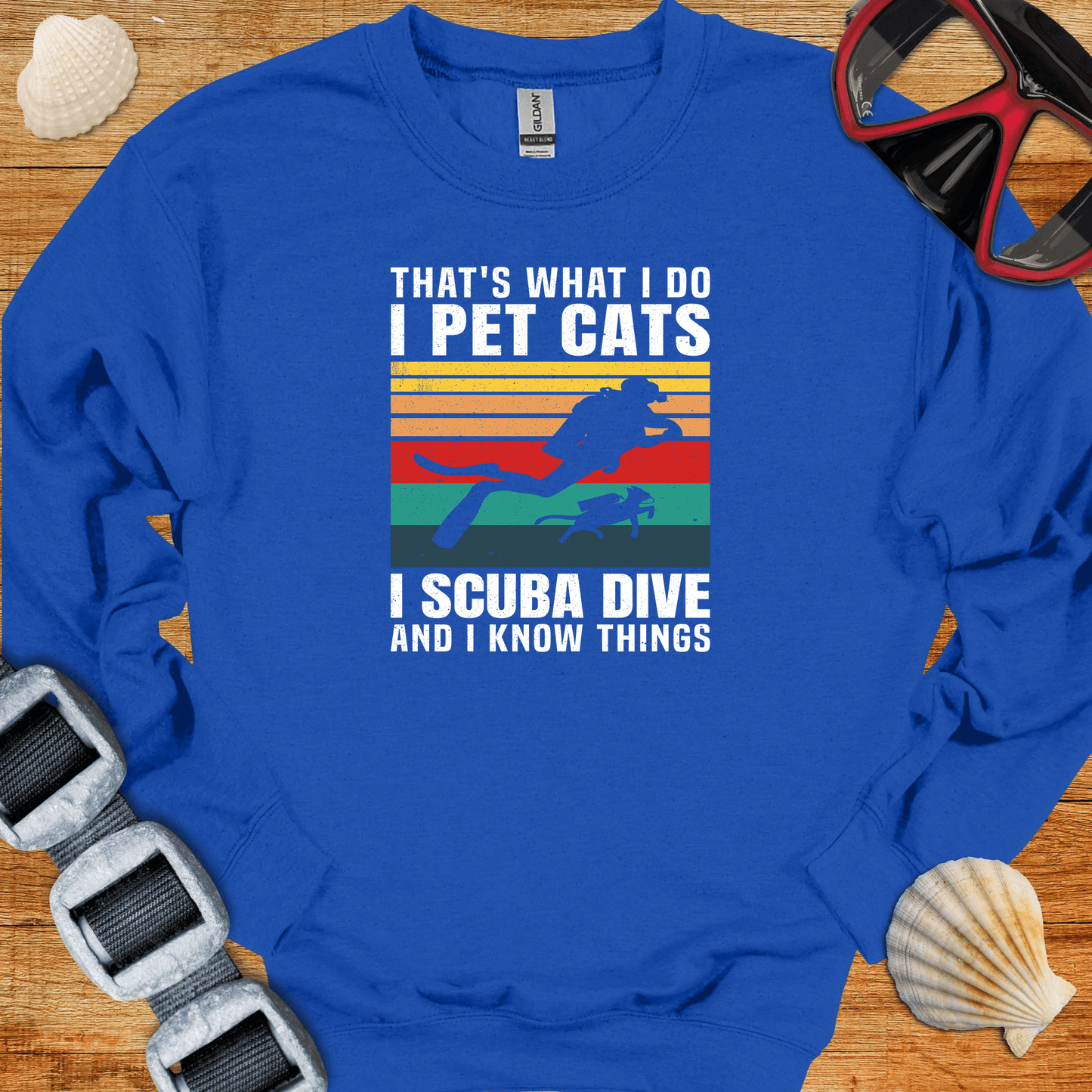 crewneck S / Royal Scuba and Cats Crewneck