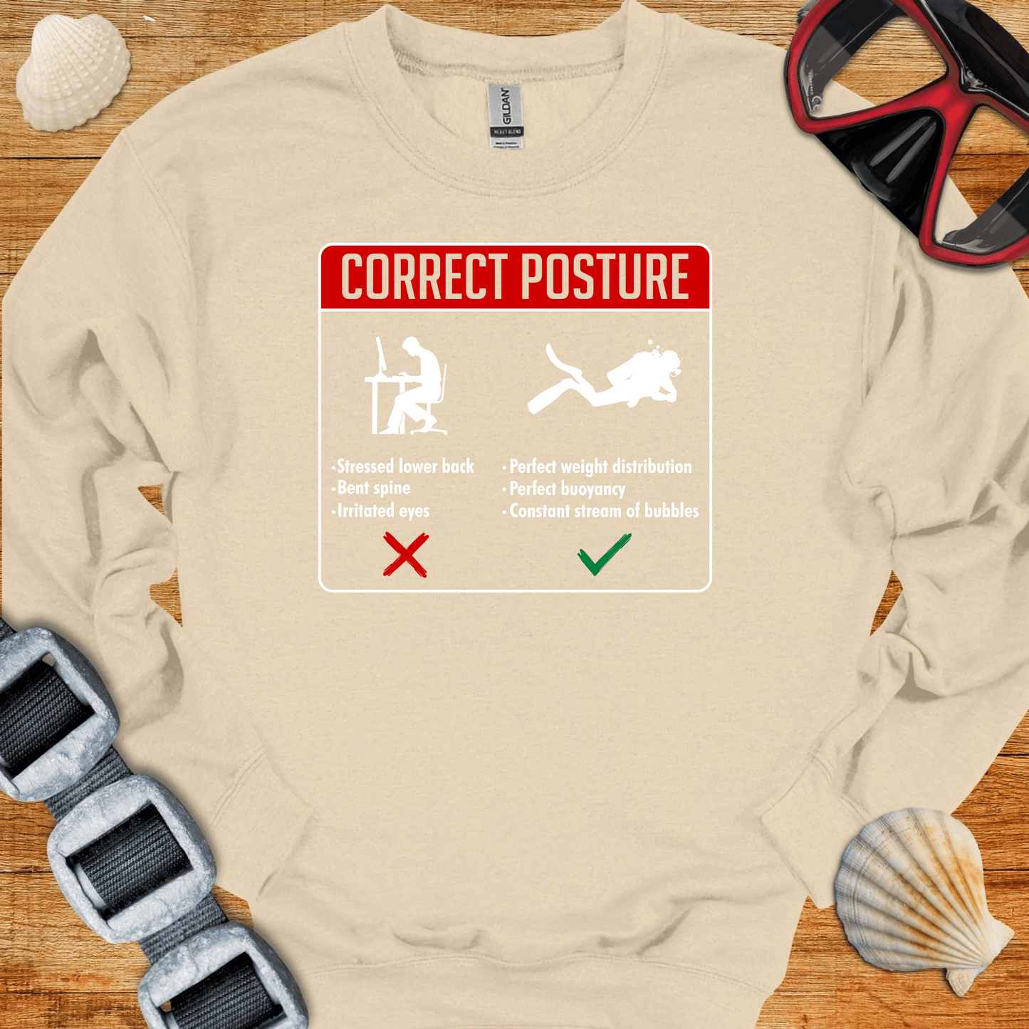 crewneck S / Sand Correct Posture Crewneck