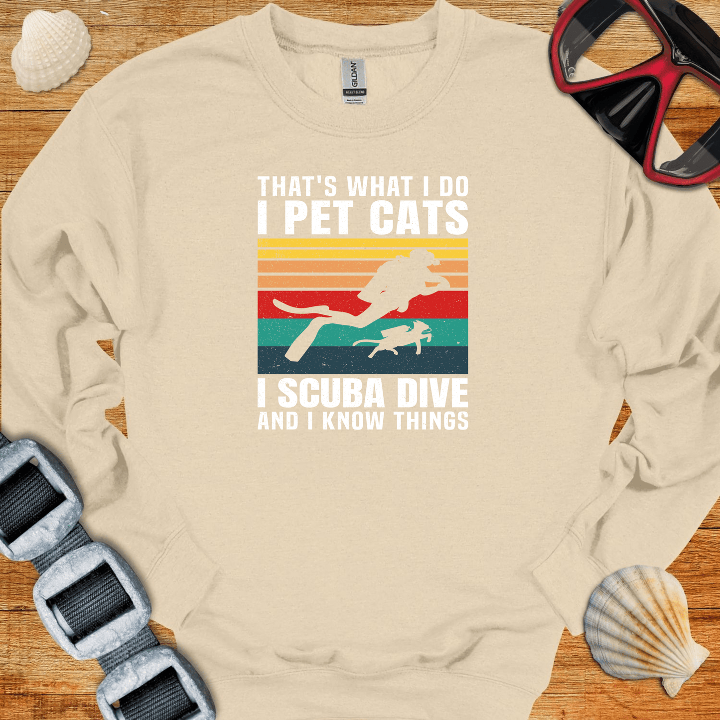 crewneck S / Sand Scuba and Cats Crewneck