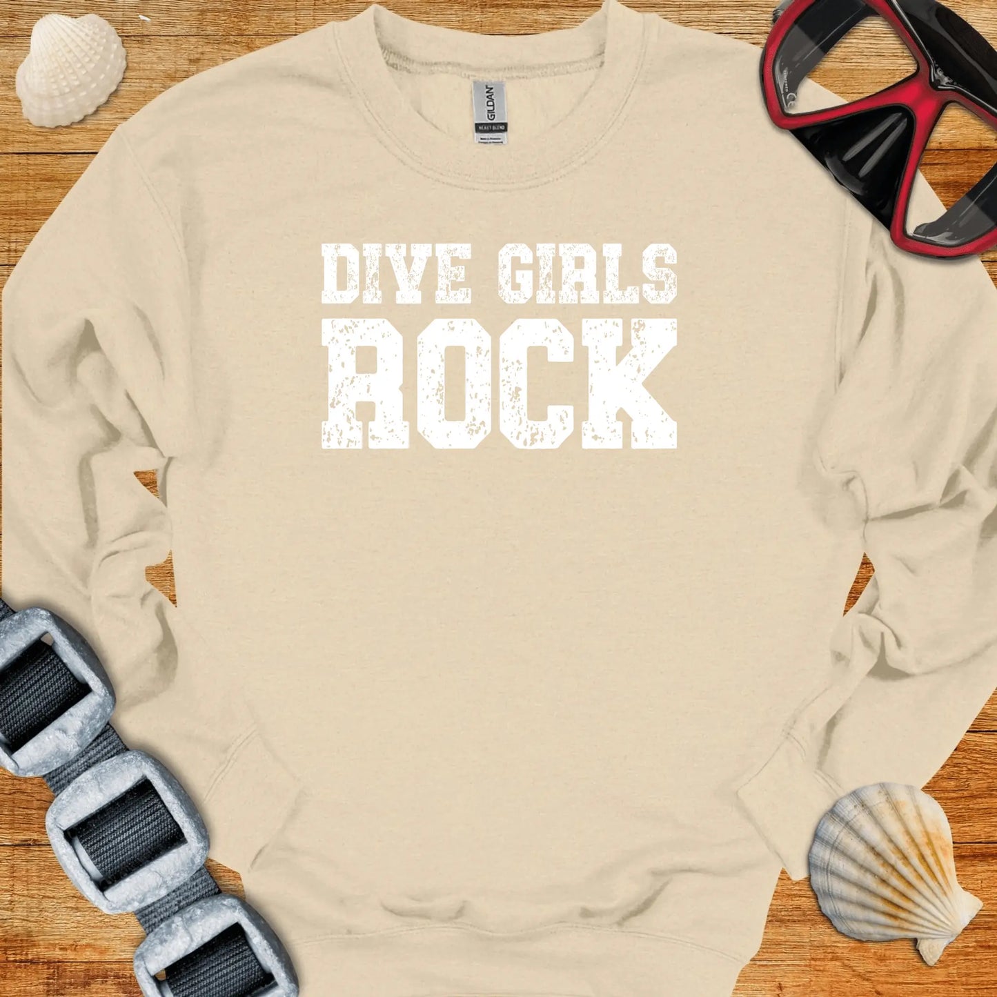crewneck Sand / S Dive Girls Rock Crewneck