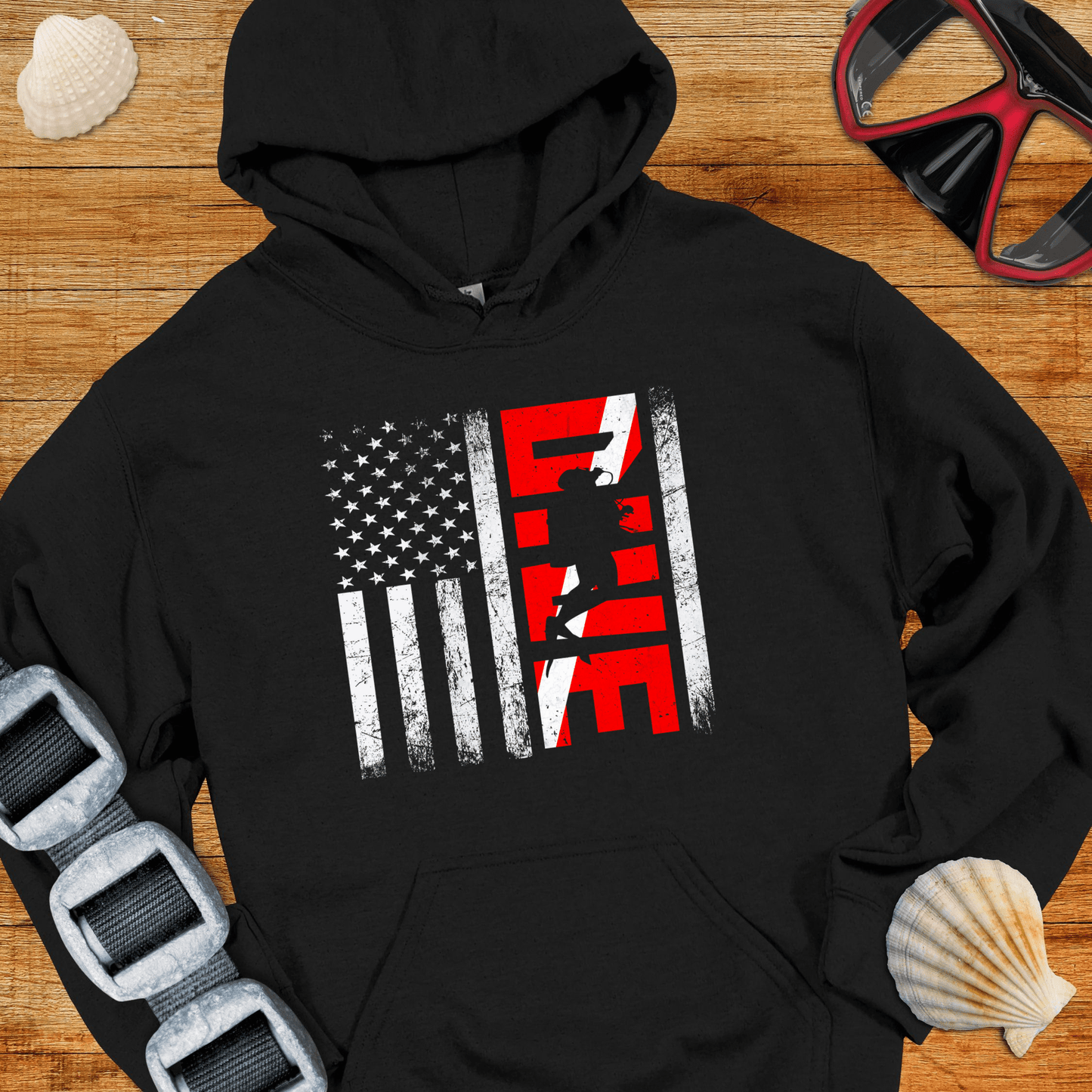 Hoodie Black / S Diver USA Hoodie