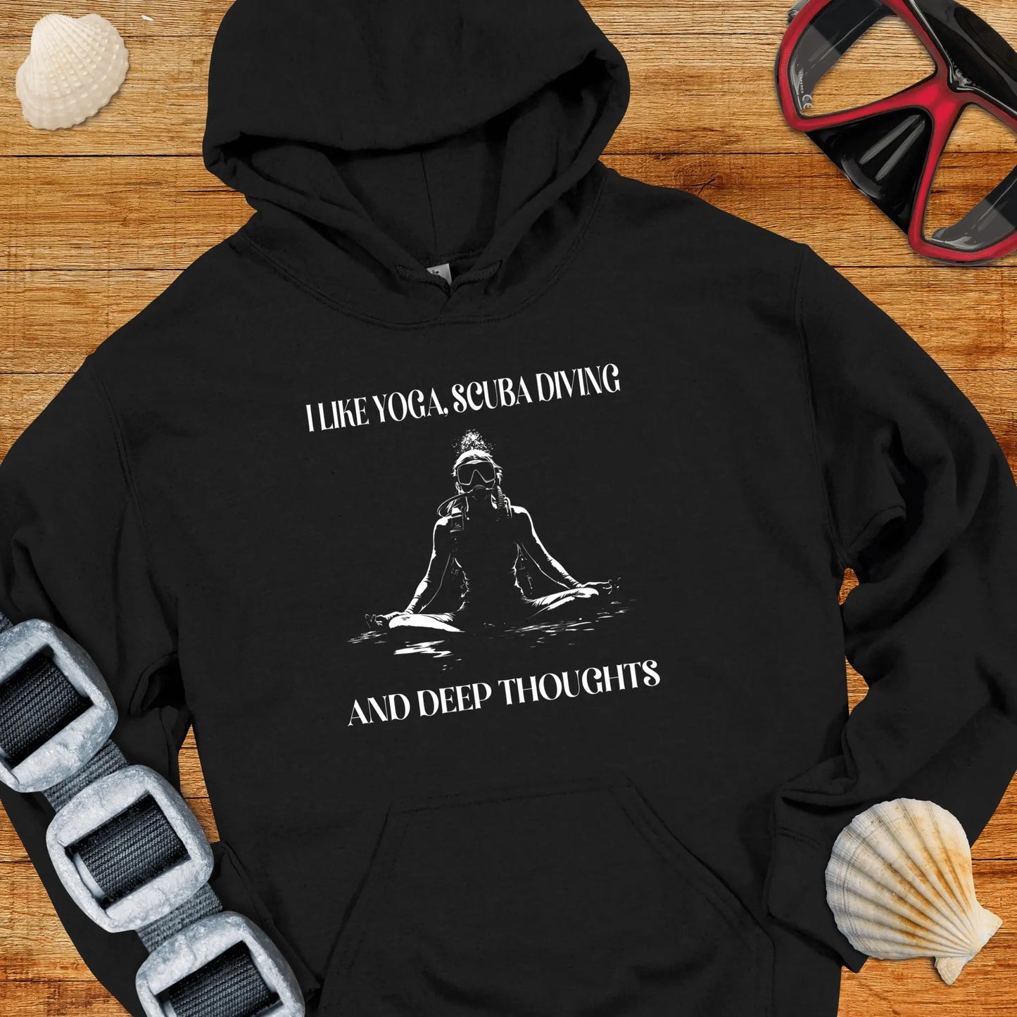 Hoodie Black / S I Like Yoga & Diving Hoodie