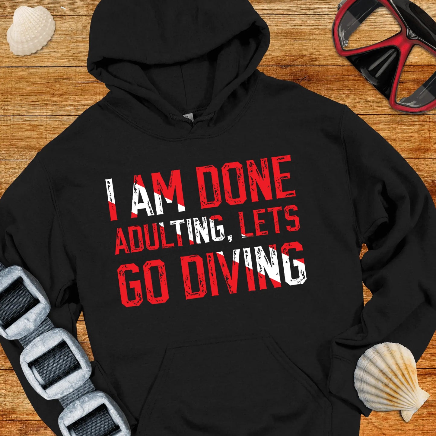 Hoodie Black / S Lets Go Diving Hoodie