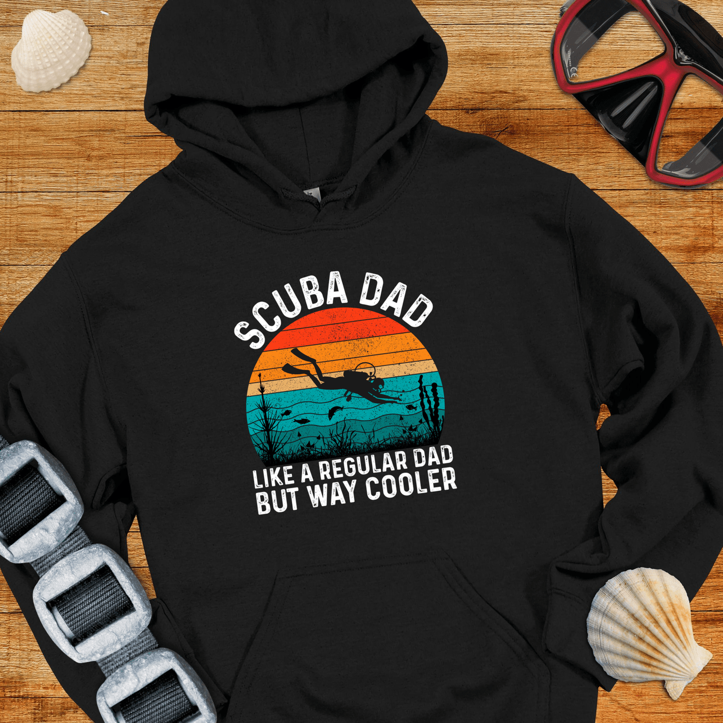 Hoodie Black / S Scuba Dad Way Cooler Hoodie