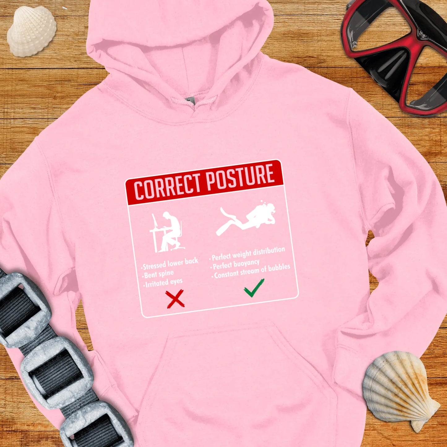 Hoodie Light Pink / S Correct Posture Hoodie