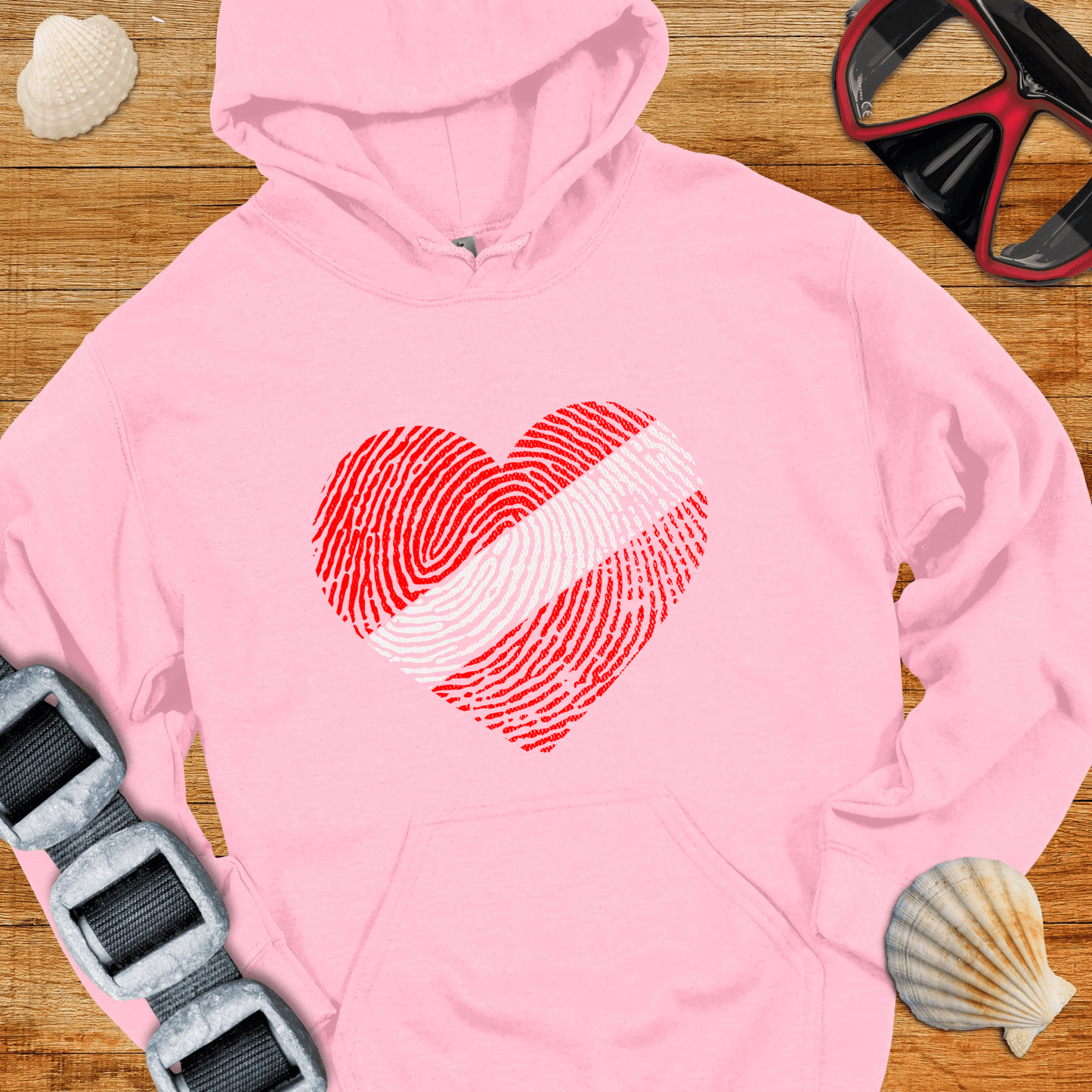 Hoodie Light Pink / S Diver Heart Hoodie
