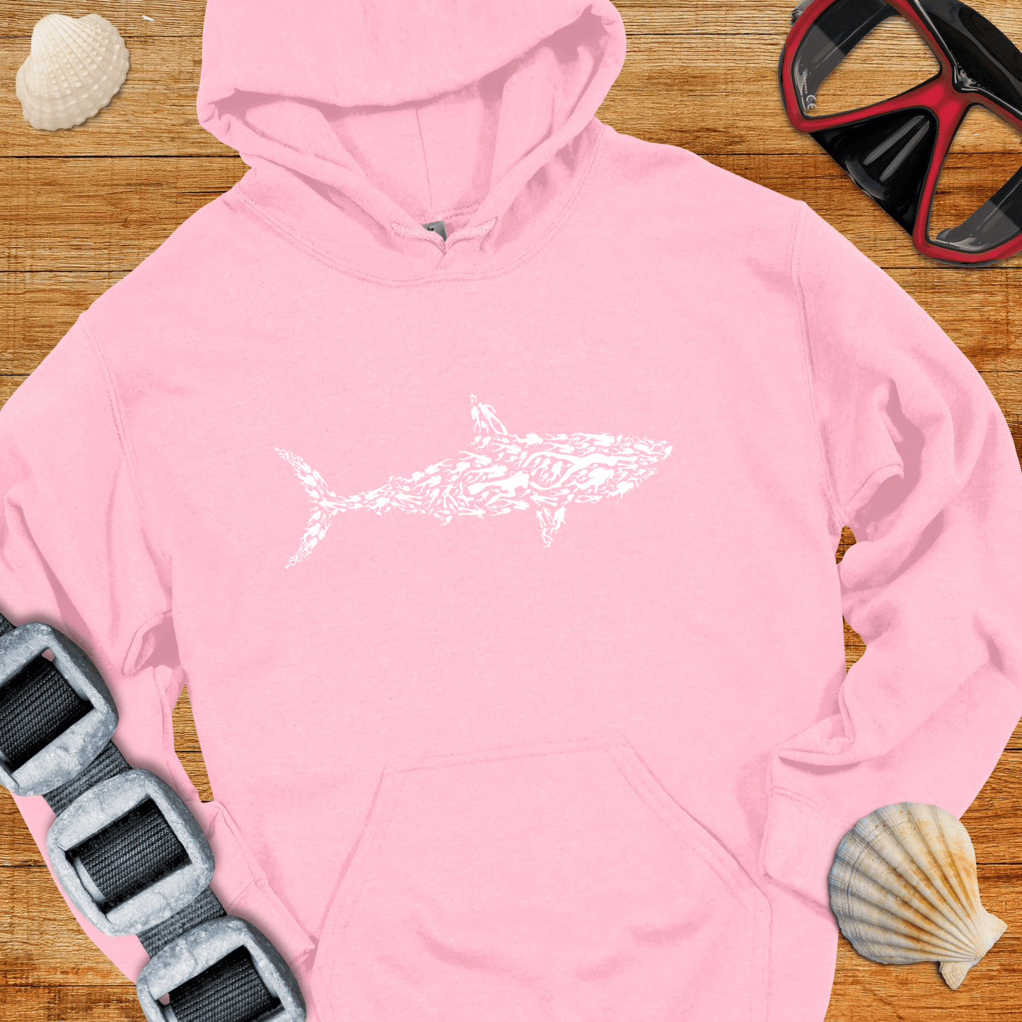 Hoodie Light Pink / S Diver Shark Hoodie