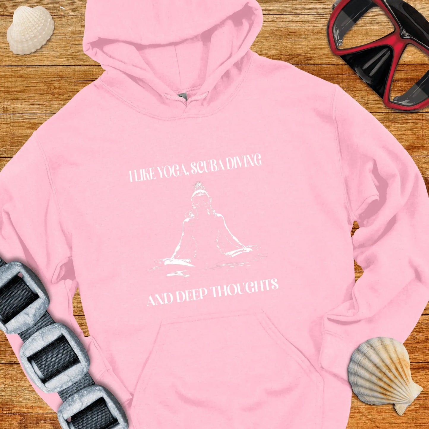 Hoodie Light Pink / S I Like Yoga & Diving Hoodie