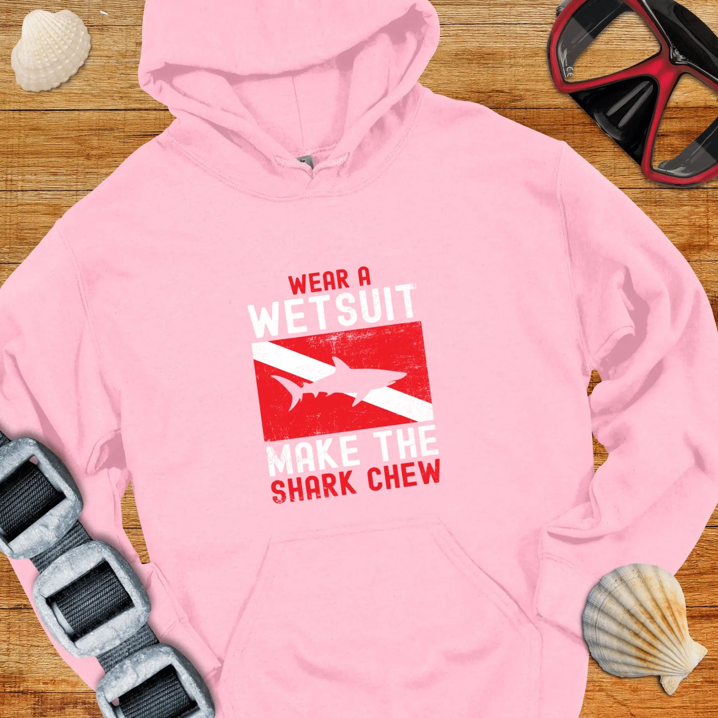 Hoodie Light Pink / S Make The Shark Chew Hoodie