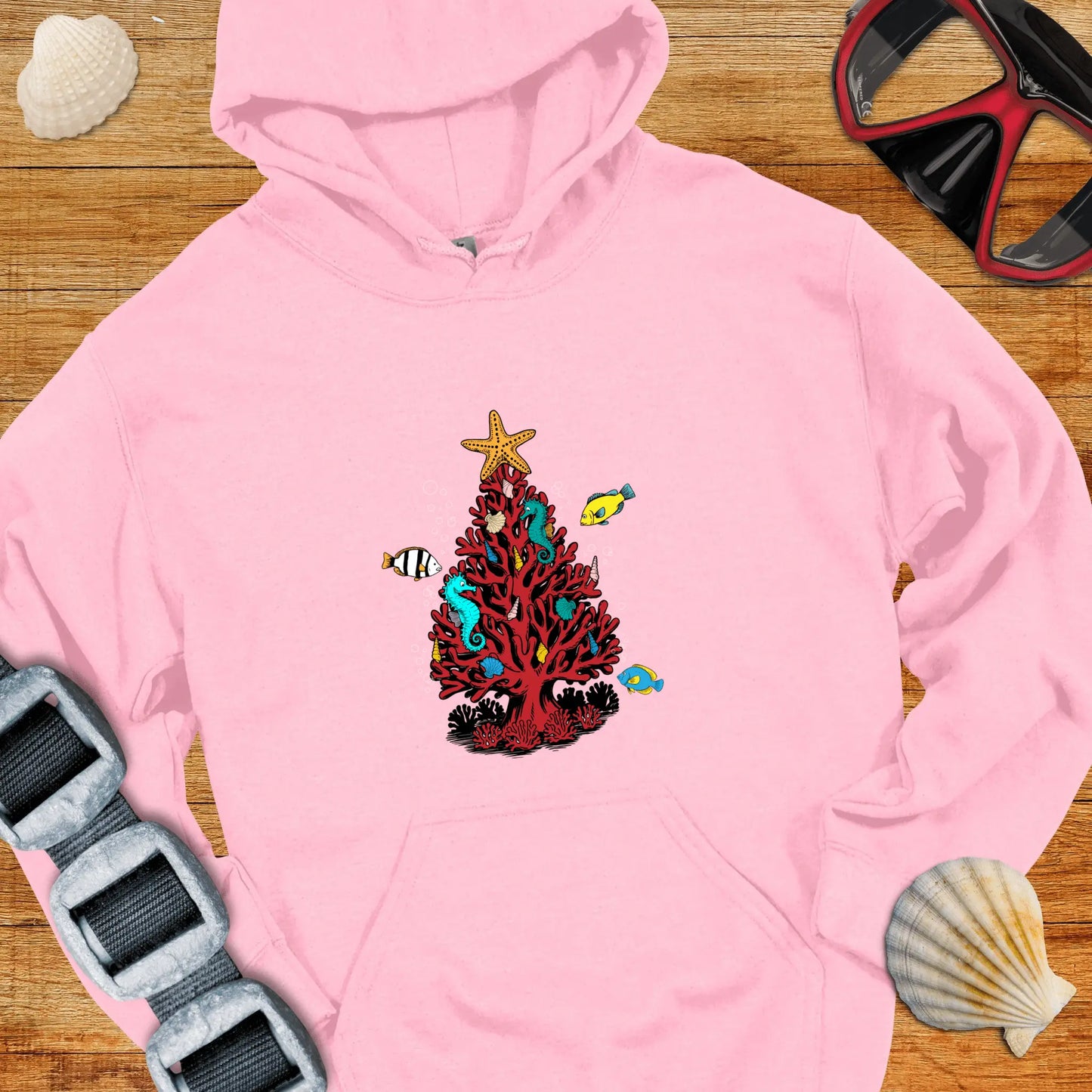 Hoodie Light Pink / S Xmas Dive Tree Hoodie