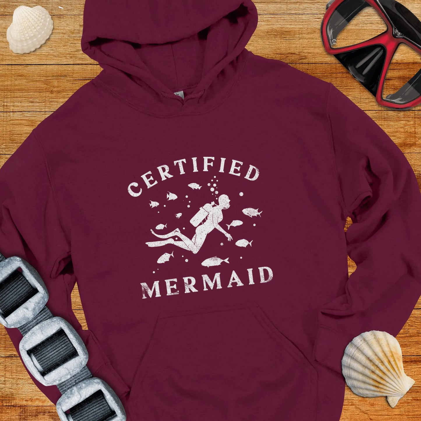 Hoodie Maroon / S Certified Mermaid Hoodie