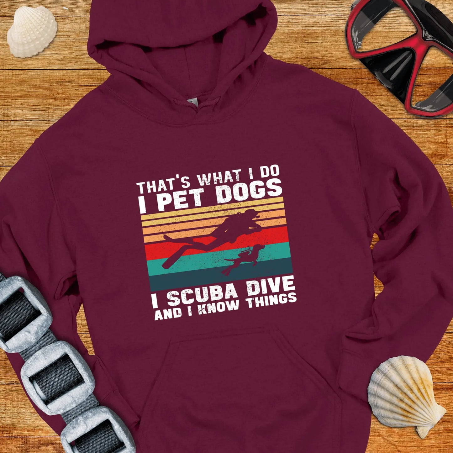 Hoodie Maroon / S Scuba and Dogs Hoodie