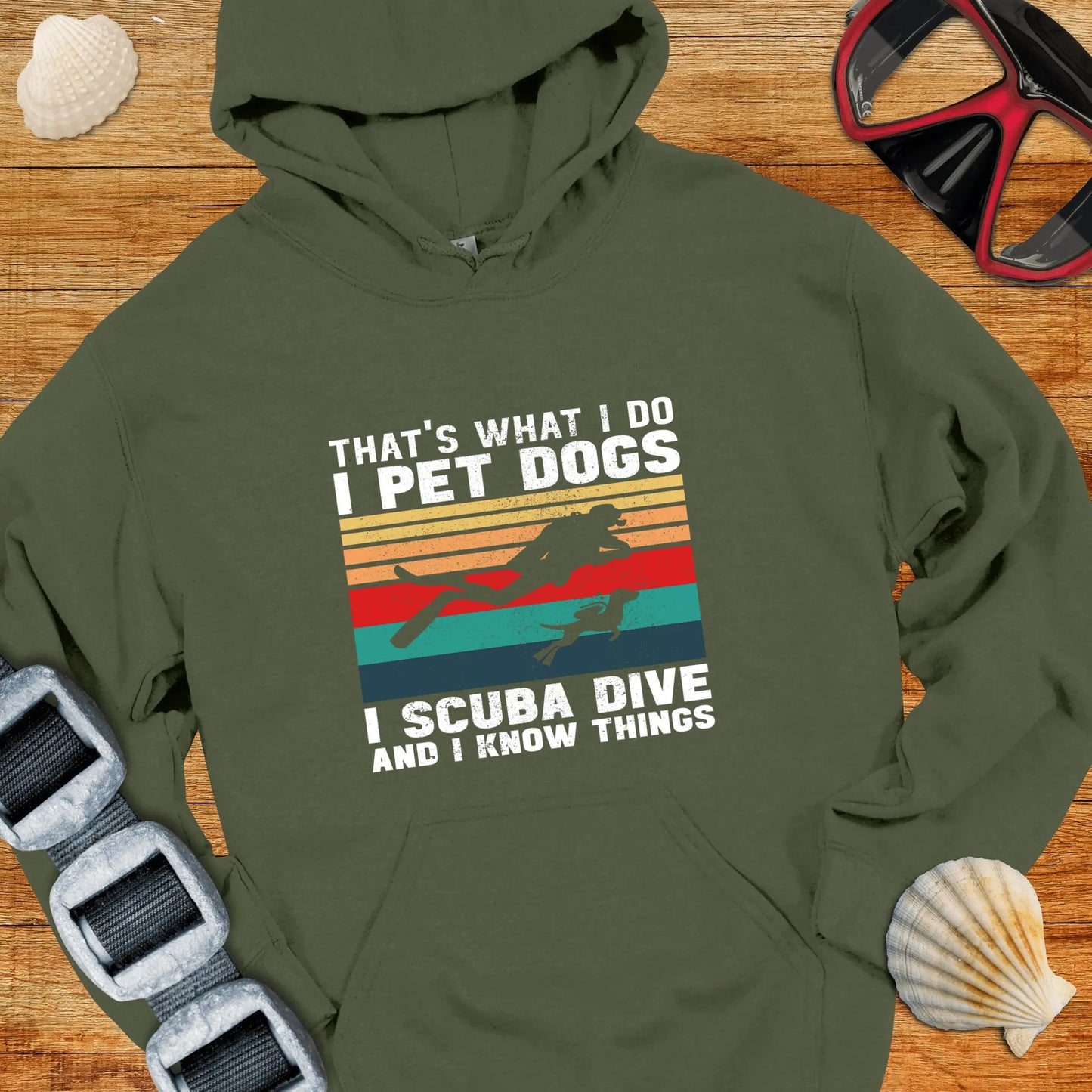 Hoodie Military Green / S Scuba and Dogs Hoodie