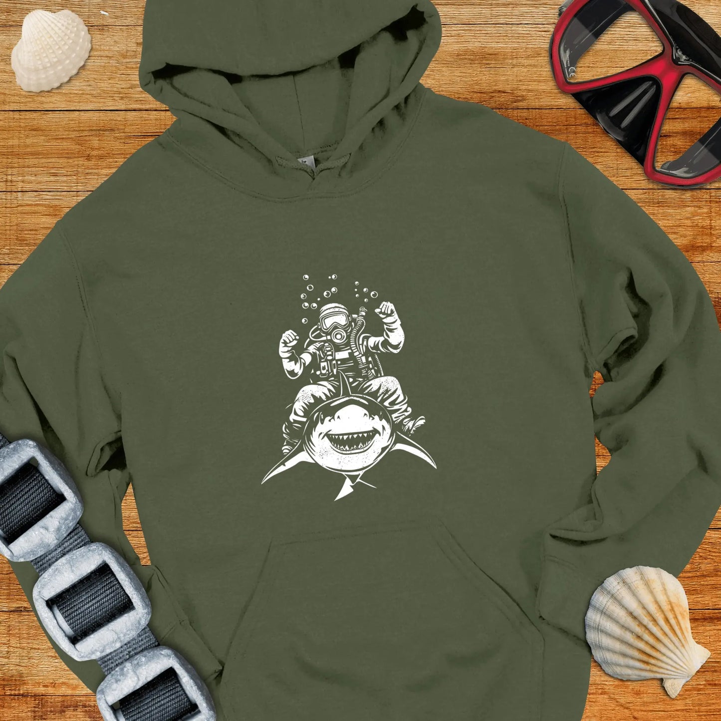 Hoodie Military Green / S Shark Rider Hoodie