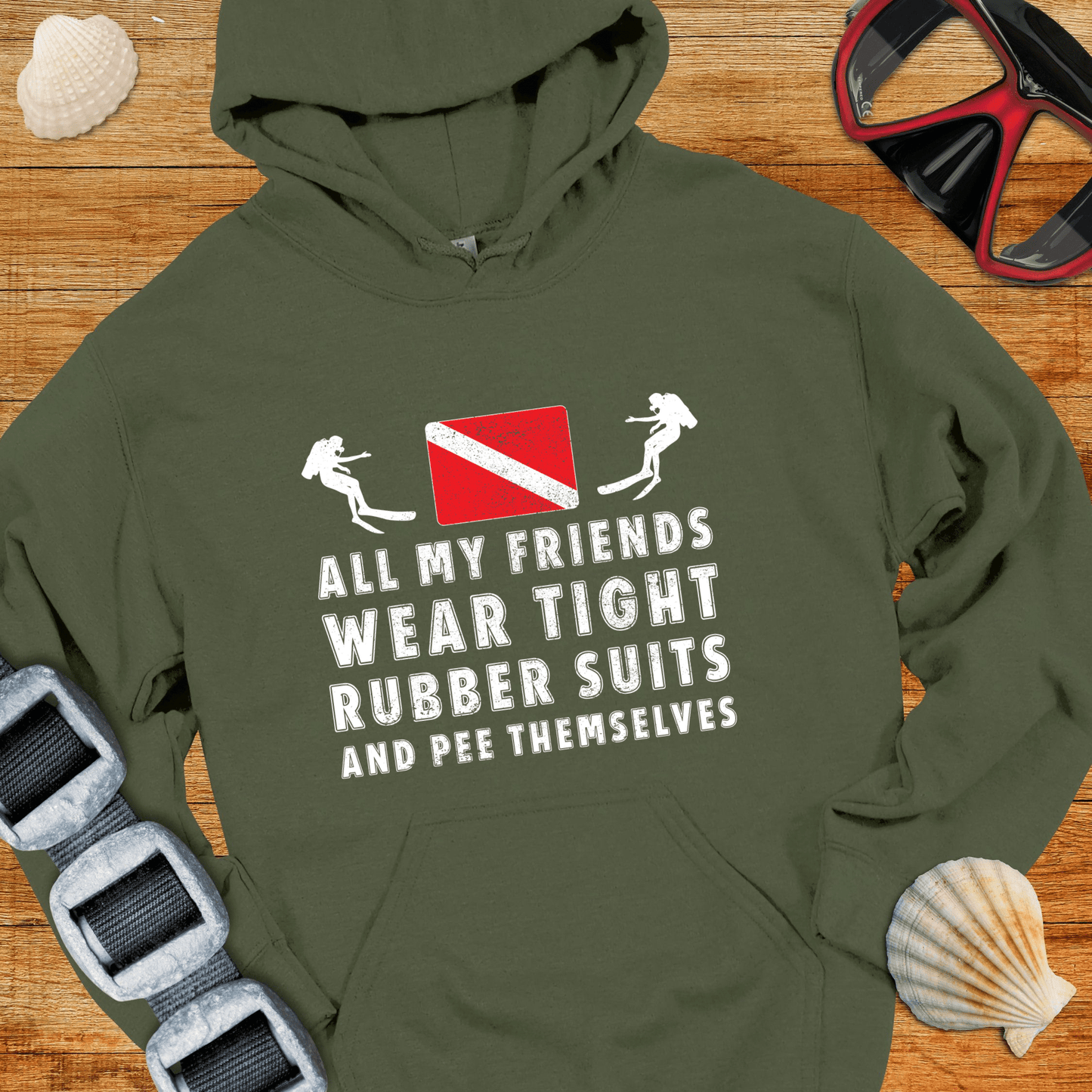 Hoodie Military Green / S Tight Rubber Suits Hoodie