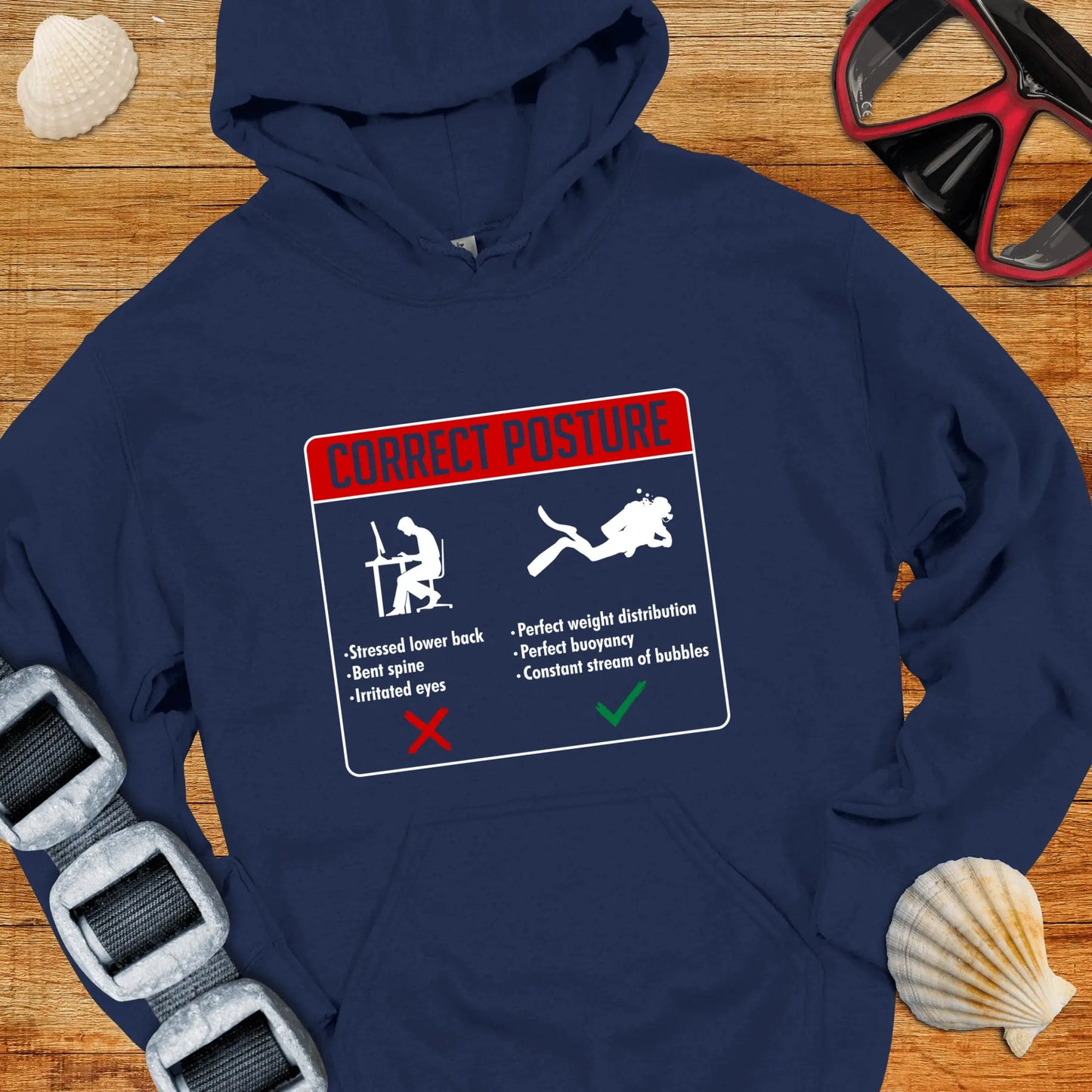 Hoodie Navy / S Correct Posture Hoodie